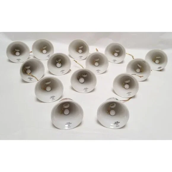 Lot of 14 Vintage Disney Grolier 2" Ceramic Bell Ornaments Mickey Minnie Donald - Picture 6 of 8